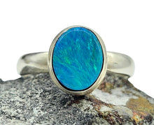 Load image into Gallery viewer, Australian Opal Ring, Size 7, Oval Shaped, October Birthstone, Sterling Silver, Good Luck Stone, Aura Gemstone