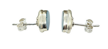 Load image into Gallery viewer, Australian Opal Studs, October Birthstone, Sterling Silver, Blue, Green &amp; Pink Opal, Doublets, Lucky Gemstone - GemzAustralia 