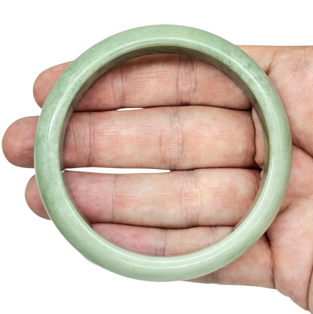 Canadian Jade Bangle, 60mm Diameter, Green Jade, Protection Gem, Lucky Gemstone, Good Fortune Stone, Good Luck Talisman - GemzAustralia 
