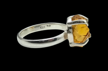 Load image into Gallery viewer, Rough Citrine Ring, Size 9, Sterling Silver, November Birthstone, Raw Gemstone, Happiness Gem, Success Stone - GemzAustralia 