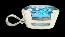 Load image into Gallery viewer, AAA Swiss Blue Topaz Pendant, 52 carats, Sterling Silver, Oval Faceted, December Birthstone, Bright Blue Gemstone