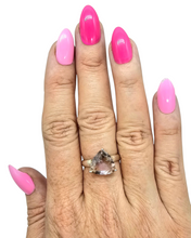 Load image into Gallery viewer, Trillion Ametrine Ring, Size 9, Sterling Silver, Combination of Amethyst &amp; Citrine, Trystine Crystal, Bolivianite, Stone of Balance