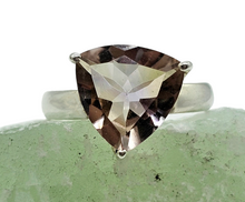 Load image into Gallery viewer, Trillion Ametrine Ring, Size 9, Sterling Silver, Combination of Amethyst &amp; Citrine, Trystine Crystal, Bolivianite, Stone of Balance