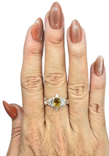 Load image into Gallery viewer, Vintage Bohemian Citrine Ring, Size 8, Sterling Silver, Oval Faceted, November Birthstone, Abundance Gem - GemzAustralia 