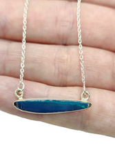 Load image into Gallery viewer, Australian Opal Necklace, Sterling Silver, October Birthstone, Blue Green Opal, Precious Gemstone