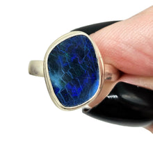 Load image into Gallery viewer, Opal Doublet Ring, Size 6.25, October Birthstone, Sterling Silver, Good Luck Stone, Blue Green Opal, 14th Anniversary Stone