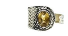 Load image into Gallery viewer, Citrine Ring, Adjustable Size, Sterling Silver, Oval Faceted, November Birthstone, Abundance Gemstone, Success Stone, Natural Gemstone