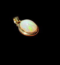 Load image into Gallery viewer, Solid African Opal Pendant, 18K Gold Plated Sterling Silver, October Birthstone, Aura Gem, Psychic Gemstone, Precognition Stone, Oval Shaped