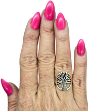 Load image into Gallery viewer, Tree of Life Ring, Size 6.75, Sterling Silver, Represents Personal Growth, Uniqueness, Strength &amp; Beauty, Knowledge, Wisdom