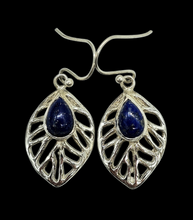 Load image into Gallery viewer, Artisan Lapis Lazuli Earrings, Sterling Silver, Protection Stone, Truth Stone, Relationships &amp; Love Stone, Royal Blue Gemstone - GemzAustralia 