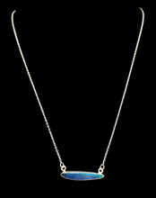 Load image into Gallery viewer, Australian Opal Necklace, Sterling Silver, October Birthstone, Blue Green Opal, Precious Gemstone