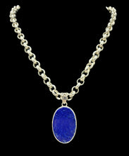 Load image into Gallery viewer, Large Oval Lapis Lazuli Pendant, Sterling Silver, Protection Stone, Truth Stone, Relationships &amp; Love, Royal Blue Gemstone
