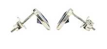 Load image into Gallery viewer, Iolite Studs, Water Sapphire, Round Faceted, Sterling Silver, Blue Violet Gemstone, Connects to Angels, Viking&#39;s Compass - GemzAustralia 