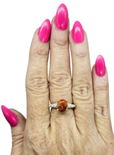 Load image into Gallery viewer, Art Deco Coral Ring, Size 7, Oval Shaped, Sterling Silver, Orange Red Coral, Love &amp; Prosperity Stone, Peace Stone