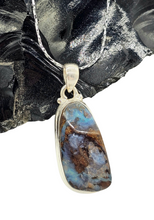 Load image into Gallery viewer, Queensland Boulder Opal Pendant, Solid Opal, Australian Opal, Sterling Silver, October Birthstone, Precious Stone