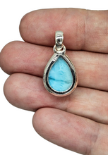 Load image into Gallery viewer, Pear Shaped Larimar Pendant, Dolphin Stone, Stone of Atlantis, Sterling Silver, Spiritual Gemstone, Fire &amp; Water Elements - GemzAustralia 
