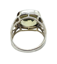Load image into Gallery viewer, Lemon Quartz Heart Ring, Size P 1/2, Sterling Silver, 9 carats, Cushion Faceted, Powerful Gemstone, Mental Clarity