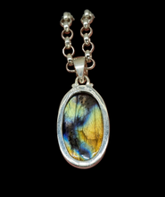 Load image into Gallery viewer, Spectrolite Labradorite Pendant, Sterling Silver, Oval Cabochon, Magical Stone, Trust in the Universe Stone