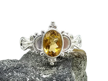 Load image into Gallery viewer, Vintage Bohemian Citrine Ring, Size 8, Sterling Silver, Oval Faceted, November Birthstone, Abundance Gem - GemzAustralia 