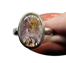 Load image into Gallery viewer, Oval Shaped Super Seven ring, Size 7.75, Melody Stone, Sterling Silver, Opens all senses, Meditation Stone