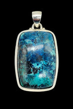 Load image into Gallery viewer, Rectangle Shattuckite Pendant, Sterling Silver, mix of Azurite, Chrysocolla &amp; Malachite Gemstones, Blue Green, Spirit Guide