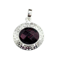 Load image into Gallery viewer, 8 carat Garnet Pendant, Sterling Silver, January Birthstone, Oval Shaped, Inspires Love &amp; Devotion, Energy Stone - GemzAustralia 