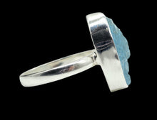 Load image into Gallery viewer, Raw Aquamarine Ring, Size 9, March Birthstone, Sterling Silver, Courage Gem, Communication with the Divine