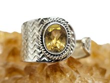 Load image into Gallery viewer, Citrine Ring, Adjustable Size, Sterling Silver, Oval Faceted, November Birthstone, Abundance Gemstone, Success Stone, Natural Gemstone