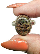Load image into Gallery viewer, Matrix Opal Ring, Size 8, Sterling Silver, Green, Gold, Orange, Red Colours, October Birthstone, Spontaneity &amp; Love Stone