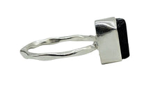 Load image into Gallery viewer, Rough Black Tourmaline Ring, Size 9, Sterling Silver, October Birthstone, Schorl Gemstone, Grounding Stone, Good Luck Stone
