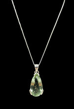 Load image into Gallery viewer, Prasiolite Pendant, Green Amethyst Gemstone, 35 carats, Sterling Silver, Pear Design, Spiritual Stone, Light Green Crystal