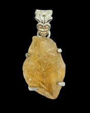 Load image into Gallery viewer, Raw Citrine Pendant, Sterling Silver, Rough Gemstone, November Birthstone, Prong Set, Happiness Gem, Success Stone - GemzAustralia 