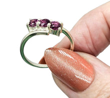 Load image into Gallery viewer, Rhodolite Garnet Ring, Size 8, Sterling Silver, Pink Gemstones, Rose Stone, Guardian Angel Gem