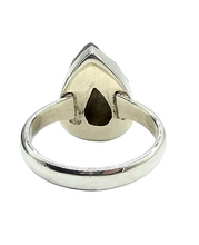Load image into Gallery viewer, Rough Labradorite Ring, Size 9, Sterling Silver, Pear Shaped, Blue Green Labradorite, Deflects unwanted Energy - GemzAustralia 