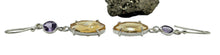 Load image into Gallery viewer, Citrine and Amethyst Earrings, Sterling Silver, November &amp; February Birthstones, Double Drops, Abundance Stone - GemzAustralia 