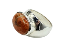 Load image into Gallery viewer, Sponge Coral Ring, Size 7, Oval Shaped, Sterling Silver, Orange Red Coral, Love &amp; Prosperity Stone, Peace Stone, Strength Stone, Natural