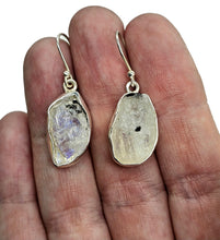 Load image into Gallery viewer, Raw Rainbow Moonstone Earrings, Sterling Silver, June Birthstone