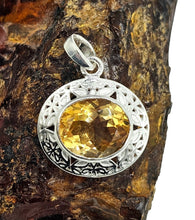 Load image into Gallery viewer, Citrine Pendant, Sterling Silver, 6 carats, Oval Faceted, November Birthstone, Money Stone, Success Stone, Stone of Abundance
