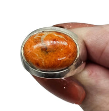 Load image into Gallery viewer, Sponge Coral Ring, Size 7, Oval Shaped, Sterling Silver, Orange Red Coral, Love &amp; Prosperity Stone, Peace Stone, Strength Stone, Natural