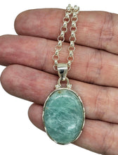 Load image into Gallery viewer, Peruvian Amazonite Pendant, Sterling Silver, Natural glowing seafoam blue green colour, amazing natural Gemstone