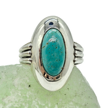Load image into Gallery viewer, Blue Turquoise Ring, Size 8.25, Sterling Silver, Oval Shaped, Protection Stone, Love Rock, December Birthstone