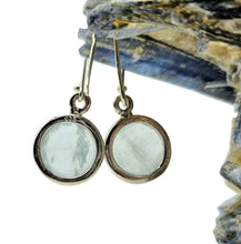Load image into Gallery viewer, Round Faceted Aquamarine Earrings, March Birthstone, Sterling Silver, 7.5 carats, Courage &amp; Communication Gemstone
