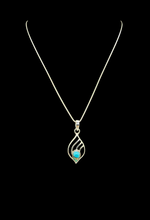 Load image into Gallery viewer, Blue Turquoise Pendant, Sterling Silver, Pear Shaped, Protection Stone, Love Stone, December Birthstone, Copper Turquoise - GemzAustralia 