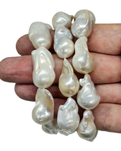 Load image into Gallery viewer, Baroque Flameball Pearl Necklace, 23 Inches, Freshwater Pearls, Gold Clasp, June Birthstone, Fireball Pearls, Bridal Jewellery - GemzAustralia 