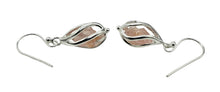 Load image into Gallery viewer, Rose Quartz Cage Earrings, Sterling Silver, Raw Gemstone, Pink Gemstone, Rough Gemstone Earrings, Love Stone