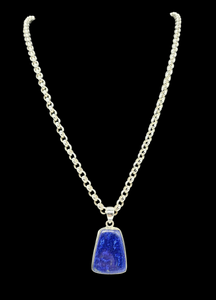 Lapis Lazuli Pendant, Royal Blue Gemstone,  Sterling Silver, Protection Stone, Truth Stone, Relationships & Love Stone