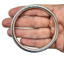 Load image into Gallery viewer, Solid 925 Sterling Silver Golf Bangle, 61mm, Thick 6mm width, Minimalist Silver Bangle, Stacker Bangle, New - GemzAustralia 