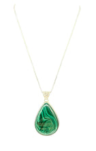 Load image into Gallery viewer, Massive 70 carat Malachite Pendant, Pear Shape, Sterling Silver, Rich Green Gemstone, Visionary Gem, Warns of Danger, Life Force Gemstone