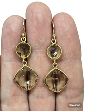 Load image into Gallery viewer, Lemon Quartz Earrings, Gold Plated Sterling Silver, Joy, Confidence, Energy, High Vibrational Stone, Double Drops