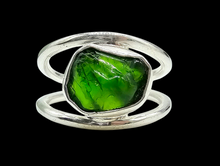 Load image into Gallery viewer, Raw Chrome Diopside Ring, Size 7, Siberian Emerald Gem, Sterling Silver, Holds Mysteries of the Universe - GemzAustralia 